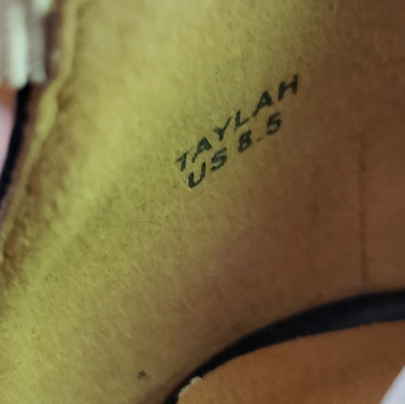 Beau & Ashe Bold High Wedge Leather Colorblock Strappy Minimalist Sandals 8.5 - Picture 13 of 14